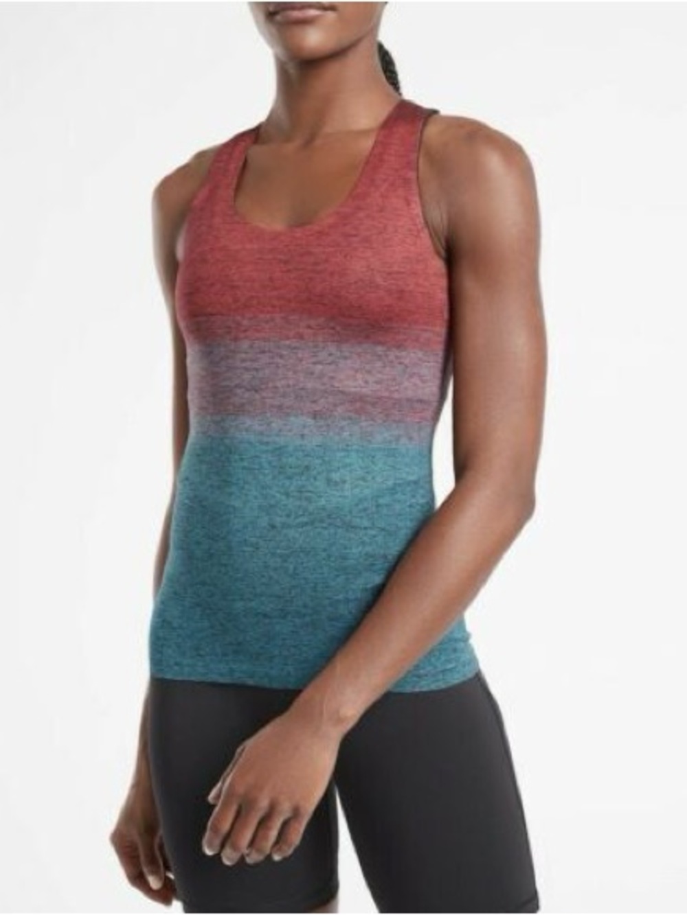 NEW! Athleta Women's Ombre Red Blue Relay Tank Top Racerback Workout XS